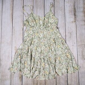 Mine Anthropologie‎ Green Floral Sundress Ladies Large